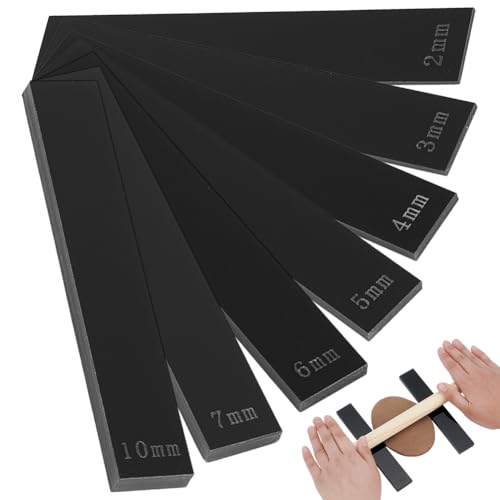BENECREAT 14Pcs Polymer Clay Depth Guide, 2/3/4/5/6/7/10mm Black Clay Roller Guide, Acrylic Polymer Clay Tool Set, Mudboard Tools for Pottery, 6x1 Inch - color: Black