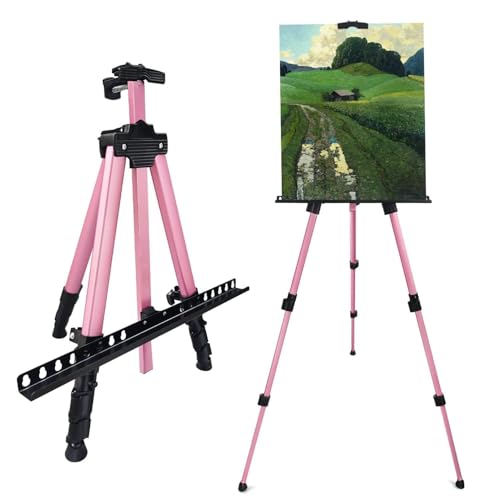RRFTOK Pink 17-66 Inch Adjustable Art Easel Stand for Painting and Sign - style: 66Pink 1-pack