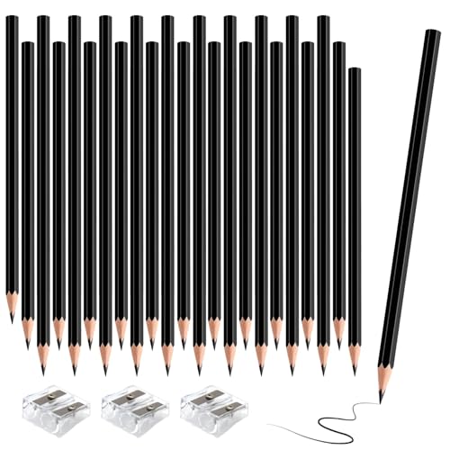 36 Pack Black Colored Pencils for Kids, Pre-sharpened Art Pencils Back to School Supplies Set, Drawing Sketching Pencils for Students, Teachers, Classroom - color: black