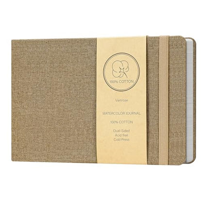 Vienrose Watercolor Sketchbook Journal 5.5x8.2 Inch 24 Sheets Brown - color: Brown, size: 5.5x 8.25 Inch