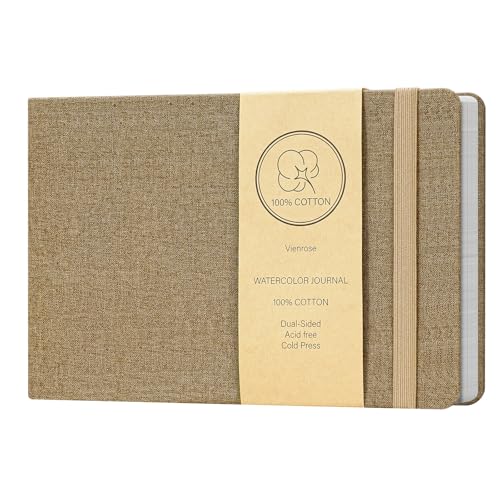 Vienrose Watercolor Sketchbook Journal 5.5x8.2 Inch 24 Sheets Brown - color: Brown, size: 5.5x 8.25 Inch