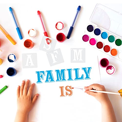 3 Inch Letter Stencils Symbol Numbers Craft Stencils, 42 Pcs Reusable Plastic Alphabet Templates for Painting on Wood, Wall, Fabric, Rock, Glass, Signage, DIY Art Projects - size: 3 Inch