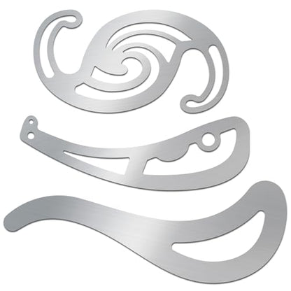 ORIGACH 3 PCS Stainless Steel French Curve Metal Ruler Set