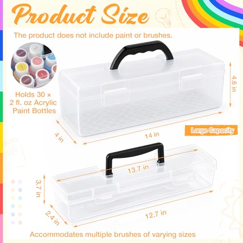 Geelin 1 Set Clear Paint Storage Box with Brush Holder, 30 Bottles