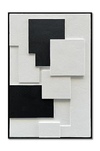 NANKAI Art Hand-Painted Black and White Abstract Oil Painting Modern Minimalist Art Office Corridor Bedroom Living Room Wall Decoration Painting 36x24 inches (with Solid Wood Exterior Frame) - color: Nkhb291