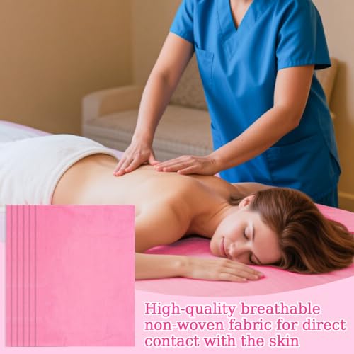 MAQIHAN 18PCS Massage Table Sheets - Pink Waterproof Disposable Bed Sheets - color: 18pcs pink
