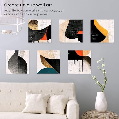 ARTEZA Premium Stretched Canvas, 12 x 12 Inches, Pack of 8, Blank White Square Canvas Boards for Acrylic, Oil and Gouache Painting - color: White - Premium, size: 12 x 12 (Pack of 8)