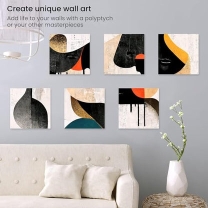 ARTEZA Premium Stretched Canvas, 12 x 12 Inches, Pack of 8, Blank White Square Canvas Boards for Acrylic, Oil and Gouache Painting - color: White - Premium, size: 12 x 12 (Pack of 8)