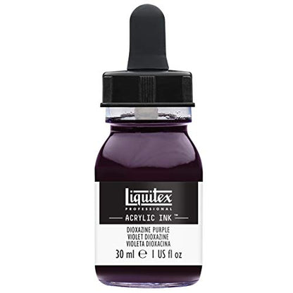 Liquitex Professional Acrylic Ink, 1-oz Jar, Dioxazine Purple | Ultra Fluid Acrylic, Highly Pigmented, Dye-Free, Non-Fading, Satin Finish, Permanent When Dry, Lightfast - color: Dioxazine Purple, style: 1-oz Jar