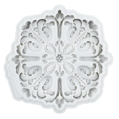 Baroque Scroll Relief Polymer Clay Mold Baroque Lace Silicone Molds | Embossed Sculpture DIY Craft Epoxy Resin Casting Polymer Clay Tools Crafts Air Dry Jewelry Making - color: Style Q