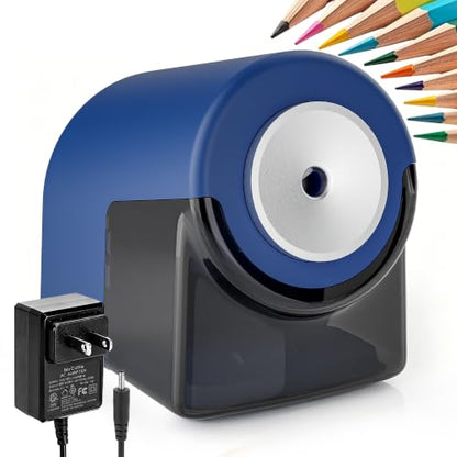 deli Electric Pencil Sharpener,Heavy Duty Pencil Sharpener, Blue - color: Blue