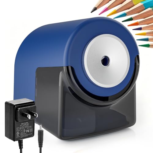 deli Electric Pencil Sharpener,Heavy Duty Pencil Sharpener, Blue - color: Blue