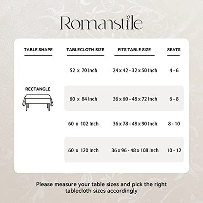 Romanstile Waterproof Vinyl Tablecloth Rectangle, 60 x 102 Inch, Flower Beige - color: Flower Beige, size: 60" x 102" (Rectangular)