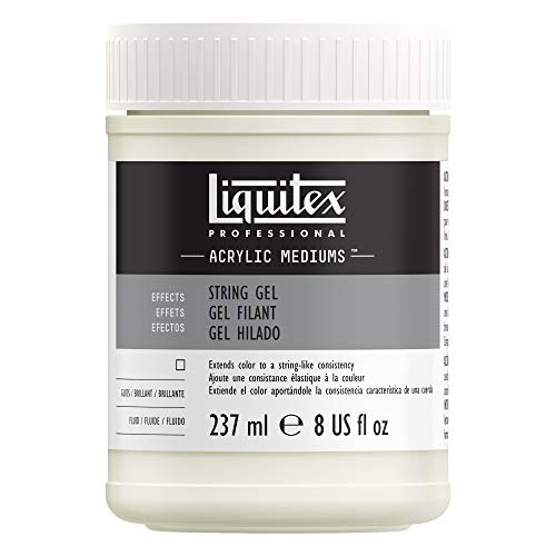Liquitex Professional Effects Medium, 237ml (8-oz), String Gel | Turns Paint into Viscous Consistency for Strings of Color, Dries to 3D Form w/ Wet-Look Shine, Increases Surface Gloss - color: String Gel, size: 8 Fl Oz (Pack of 1), style: 8-oz