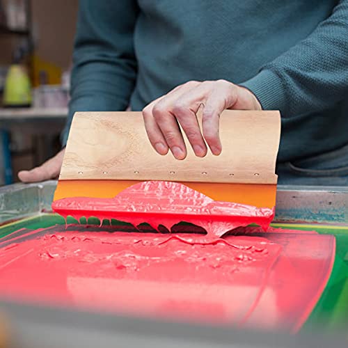 Screen Printing Squeegee, 75 Durometer Wooden Scraper Rubberwood Silk Print, for Printmaking Print Ink Machine 11.8 inch - size: 11.8inch
