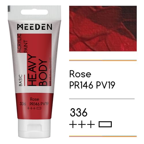 MEEDEN Acrylic Paint Rose Red: 100ml/3.38oz x 2 with Titanium White - color: Rose, size: 2 Tubes