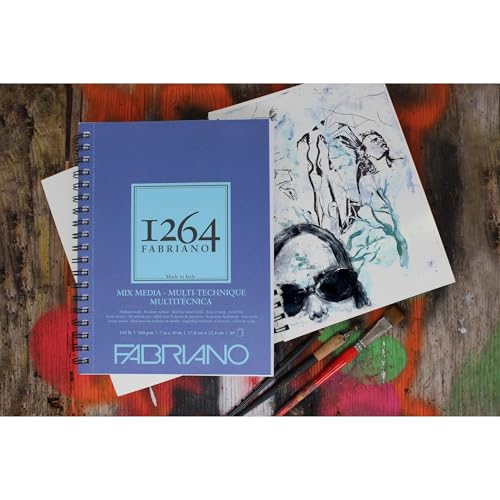 Fabriano 1264 Mixed Media Pad, 18" x 24" Spiral Bound, 110 lb., 3-Pack - size: 18" x 24", 3-Pack