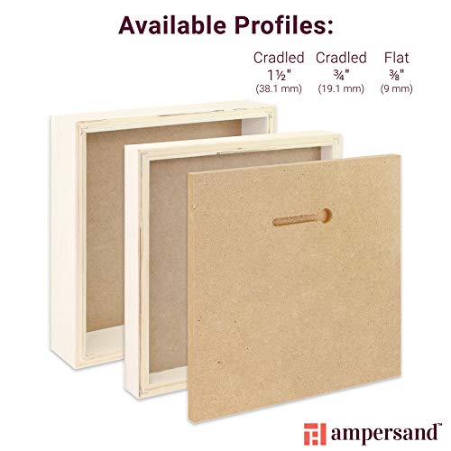 Ampersand Canvas Texture | 4x4 | 1.5" Cradled | Textured Gesso Panel - size: 4"x4", style: 1-1/2" Cradled