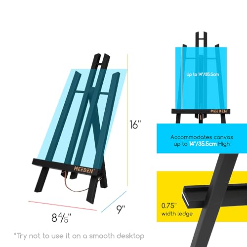 MEEDEN Small Tabletop Easel Stand: 16" x 12 Pack Pine Wood Table Top Stand | Black Mini Wooden Display Easel for Painting Sign Picture Party Classroom - color: Black, size: 16in-12pcs