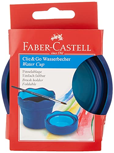 Faber Castell Plastic Click and Go Water Cup, Blue - color: Blue