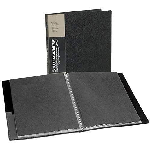 Itoya Original Art ProFolio 9x12 Black Art Portfolio Binder with Plastic Sleeves and 48 Pages - Portfolio Folder for Artwork with Clear Sheet Protectors - Presentation Book for Art Display and Storage | 48 pages, plastic sleeves, transparent sheet protect