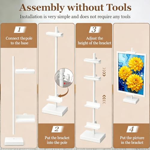 18'' Adjustable Tabletop Easel Stand, White Easel for Display - color: White, size: 18inch