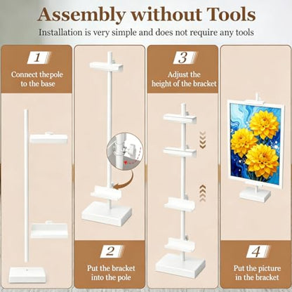 18'' Adjustable Tabletop Easel Stand, White Easel for Display - color: White, size: 18inch