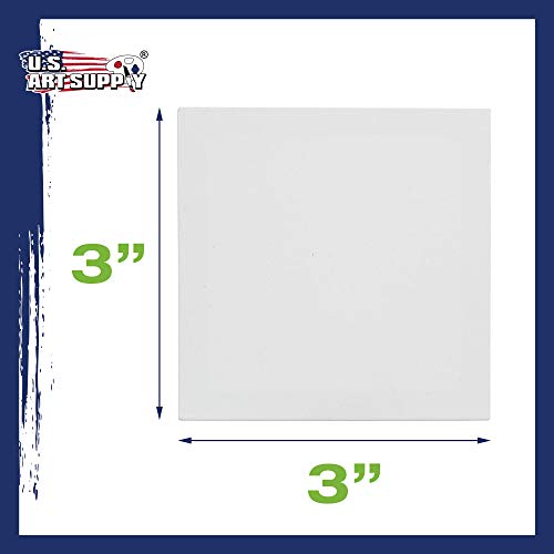 U.S. Art Supply 3x3 Mini Canvases for Painting, 24 Pack Bulk | Small Stretched Artist Canvas Professional Primed - Ideal for Arts & Crafts - size: 3" x 3" - Pack of 24