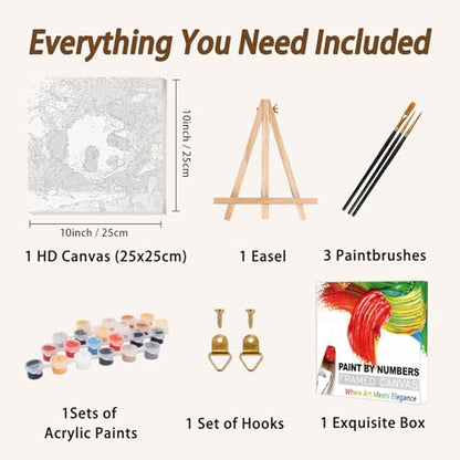 AUKELHJ Framed Paint by Numbers Kit for Adults, Panda, 10x10 inch - color: 03-Panda