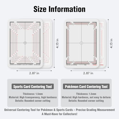 Deyimmei Card Centering Grading Tool, Professional Precision Tool for Anime Collectible & Sports Cards (Two Full-Color Illustrated Instructions)