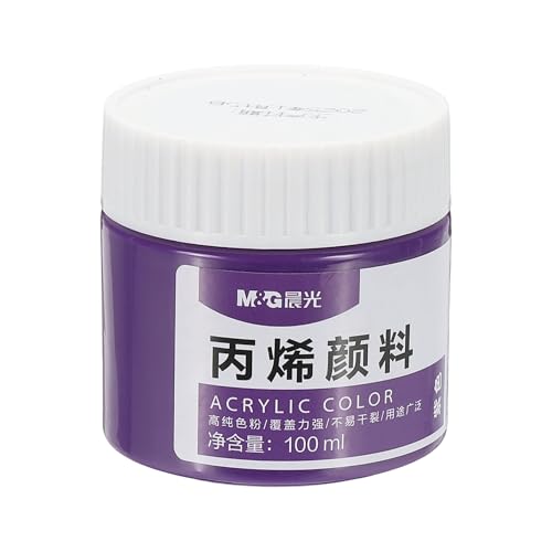 PATIKIL M&G Acrylic Paint, 3.38 Fl Oz(100ml) Matte Finish Rich Pigments Waterproof Art Painting Supplies for Fabric Canvas Wood Leather Stone Cloth, Purple - color: Purple