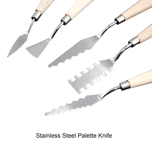 10pcs Palette Knife Set, Painting Knife, Paint Spatula | Stainless Steel, Wooden Handle, Painting Tools, Color Mixing Scraper Pallet Knife, for Oil, Acrylic, Canvas Painting