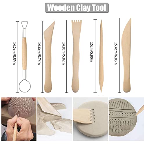 Allazone 31 PCS Acrylic Clay Roller with Acrylic Sheet, Acrylic Sheet Backing Board, Plastic Scraper, Sculpting Tools, Dabbing Tool, Dot Painting Tool for Shaping and Sculpting - color: 31 PCS