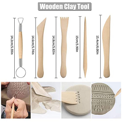 Allazone 31 PCS Acrylic Clay Roller with Acrylic Sheet, Acrylic Sheet Backing Board, Plastic Scraper, Sculpting Tools, Dabbing Tool, Dot Painting Tool for Shaping and Sculpting - color: 31 PCS