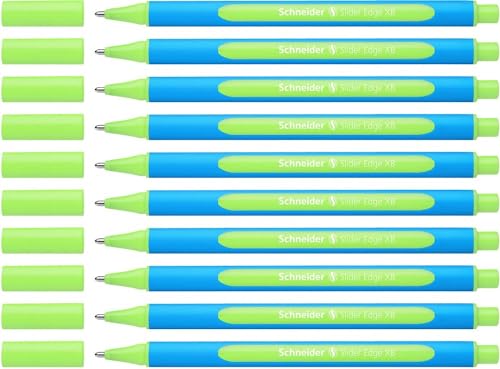 Schneider Slider Edge XB Ballpoint Pen, Box of 10, Light Green (152211) - color: Light Green, size: 1 Count (Pack of 10)