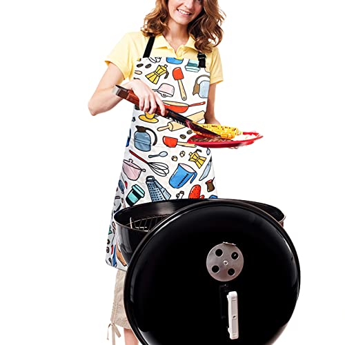 Adjustable Waterproof Apron Bib Apron with 2 Pockets Cooking Kitchen Aprons for Women Men Chef - color: Kitchen Apron
