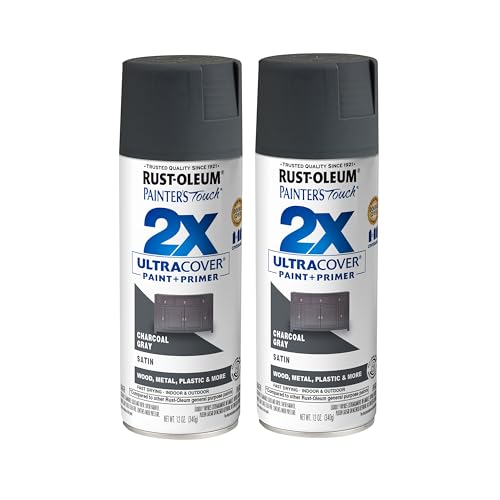 Rust-Oleum Painter's Touch 2X Ultra Cover Spray Paint, Satin Charcoal Gray - color: Satin Charcoal Gray, size: 12 Ounce (Pack of 2)