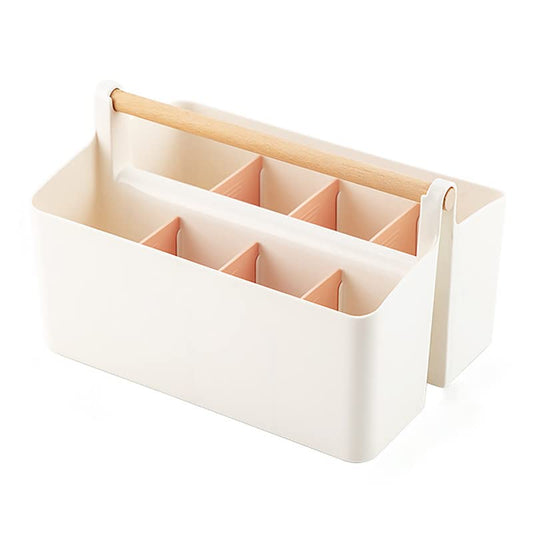 Art Supply Caddy Organizer with Handle,Teacher Tool Storage with Divider | Adjustable,Portable Storage Bin for School Caddy,Makeup Caddy,Sewing Basket,Marker Organizer,Colored Pencil Holder - color: Pink Divider