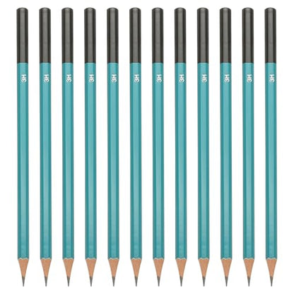 PATIKIL 3H Drawing Pencils for Sketching, 12PCS Sketch Pencils for Drawing Art Pencils Graphite Wood Pre-sharpened for Drawing Sketching Artist, Hexagonal, Black Refill, Green/Black Pole - style: 3H