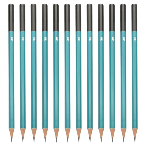 PATIKIL 3H Drawing Pencils for Sketching, 12PCS Sketch Pencils for Drawing Art Pencils Graphite Wood Pre-sharpened for Drawing Sketching Artist, Hexagonal, Black Refill, Green/Black Pole - style: 3H
