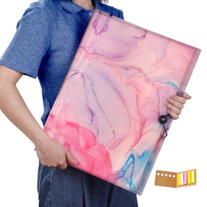 A3 Diamond Painting Storage Book,Marble Pink 40 Pages Art Portfolios Case - color: Marble Pink-40 Sleeves