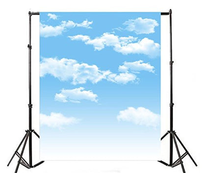 8x10ft Blue Sky and White Clouds Backdrop for Photography Vinyl Material | Clear Sky Photo Background Banner Airplane Theme Baby Newborn Birthday Cake Table Party Decorations Kid Portrait Studio Props - size: 8x10ft