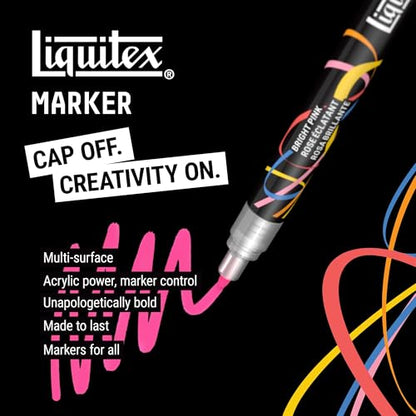 Liquitex Acrylic Paint Markers, Set of 8, Metallic Colors, 2mm Nibs | Precise & Durable 2mm Nibs, Full-Coverage, All Surfaces, Highly Opaque, Acrylic-Power, Shake & Pump to Activate Paint Flow