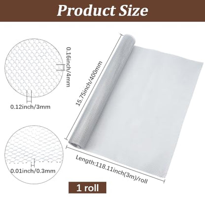 GORGECRAFT 3m*40cm Aluminum Sculpting Wire Weave Mesh Roll Metal Heavy Duty Armature Sculpture - Hole 3x4mm - Small Mesh Screen Sculptural Woven for DIY Art Craft Clay Jewelry Making Home Decor - size: 3m*40cm; Hole: 3x4mm