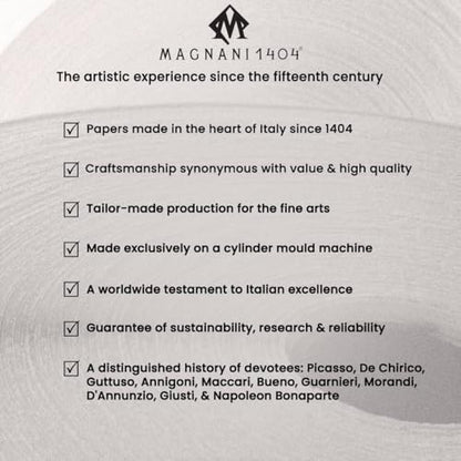 Magnani Watercolour Paper Pad, Fine Grain, 300 g/m, 100% Cotton, Round Screen Paper (18 x 26 cm) - size: 18 x 26 cm