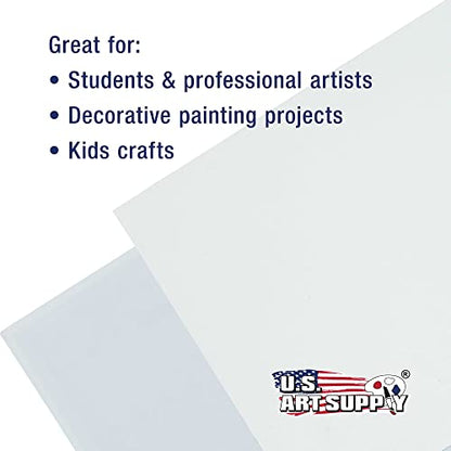 U.S. Art Supply 12 X 16 Inch Art Canvas Board Panels 4 Pack - 8 Ounce Heavyweight Cotton Acid Free Canvases for Painting Acrylics and Watercolor (1 Case of 4 Single Canvas Painting Panels) - size: 12" x 16"