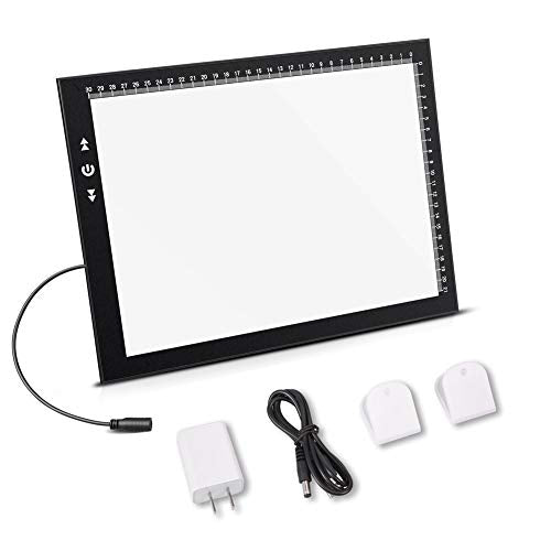 HSK A4 LED Artist tracing Light Box Copy Table, Adjustable High Brightness Light Pad for Tatto Drawing, Sketching, Animation,Diamond Painting Accessories - size: 02 - A4