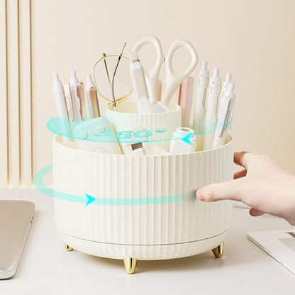 Gawsey Black Desk Organizers and Accessories with Desk Organizer 360° Rotating Pen Holder and Office Supplies, Cute Stationery Supplies Set - color: B-Black