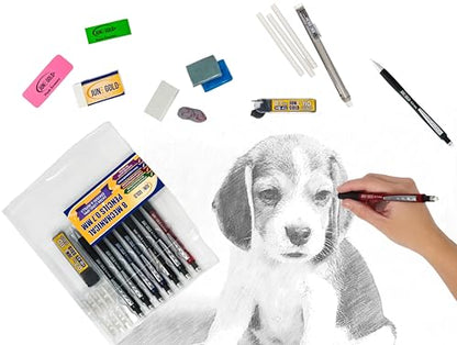 June Gold 2.0 mm, 108 Lead Refills, HB #2, 90 mm Length, 1 Carrying Case | Extra Bold Thickness, Break Resistant Graphite, Sketching, Shading, Blending, Construction, Carpentry - color: Hb Graphite, style: 2.0 mm
