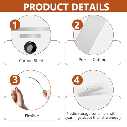 Polymer Clay Cutters - Premium Stainless Steel Clay Cutting Tools Set with 2 Straight Tissue Blades for Polymer Clay, 3 Curved Wave Blades, Professional Clay Slicing Tool Kit -Protect Fingers - size: 5